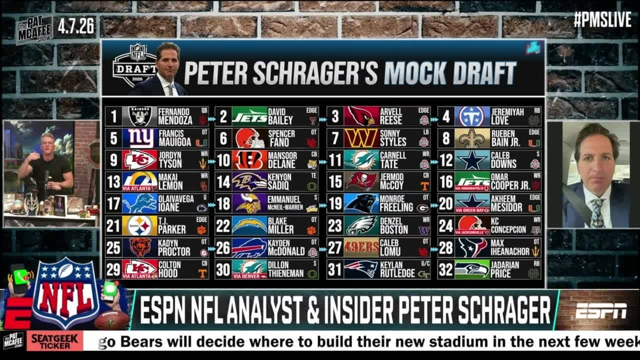Ty Simpson IS NOT a first-round pick in Peter Schrager's Mock NFL Draft 😯 | The Pat McAfee Show