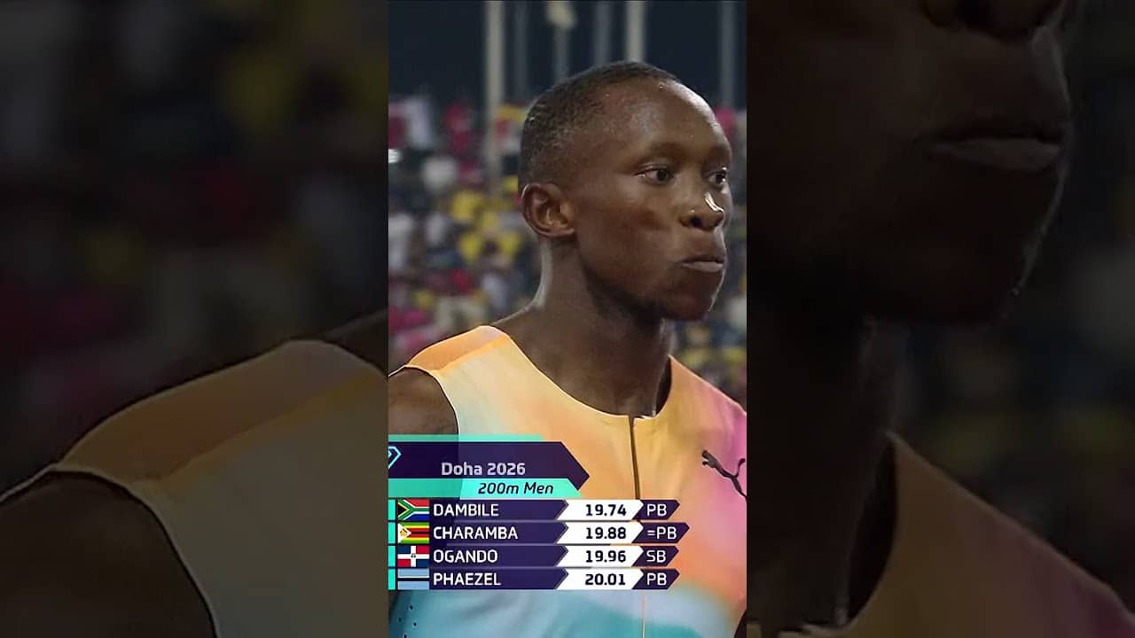 Dambile blazes to a 19.74 PB to win the 200m in Doha #DiamondLeague