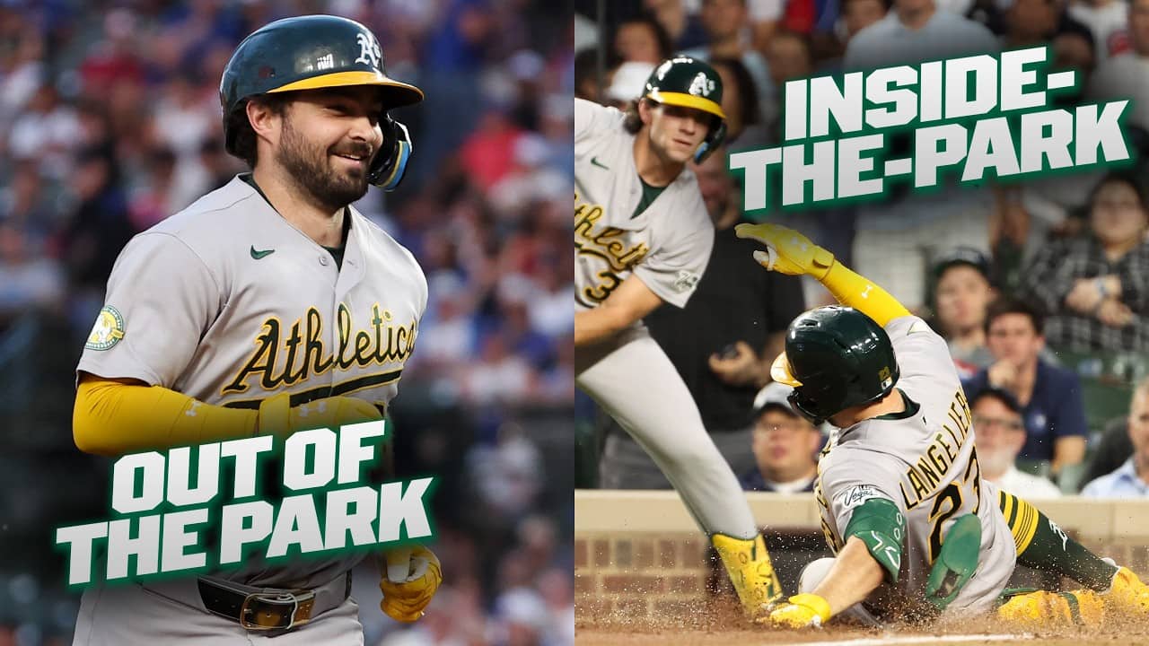 Shea Langeliers hits 2 WILDLY different home runs! 👀 (One into the basket, one INSIDE-THE-PARK! 😳)