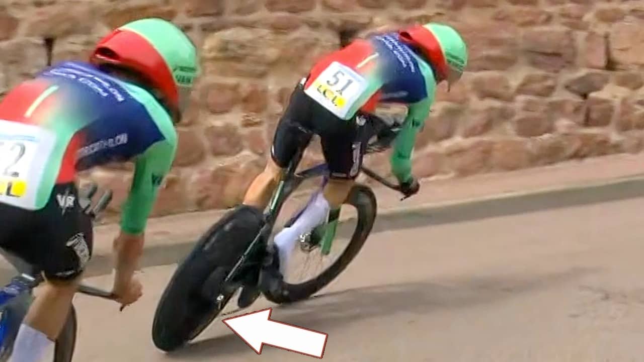 Paul Seixas Near Crash in Aggressive Corner | Tour Auvergne - Rhône-Alpes 2026 Stage 3