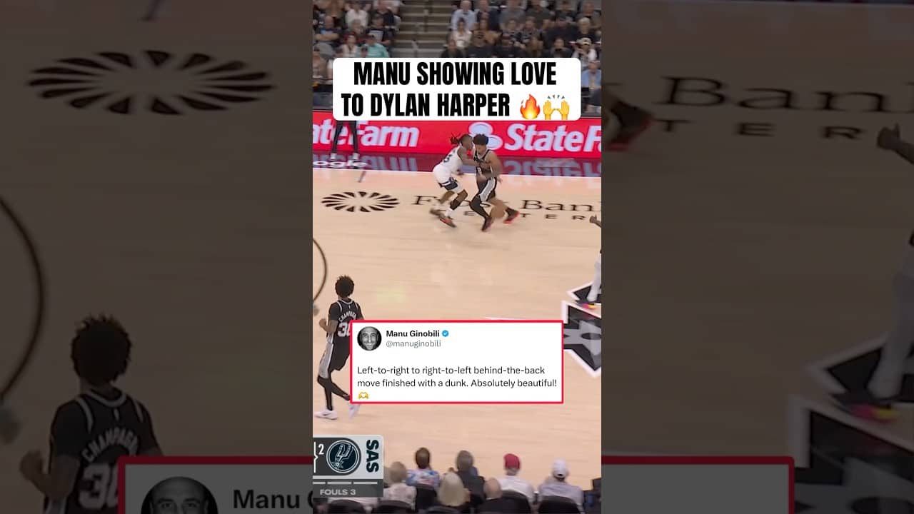 Manu showing love to Dylan Harper’s insane move 🔥🤯
