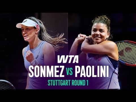 Zeynep Sonmez vs. Jasmine Paolini | 2026 Stuttgart Round 1 | WTA Match Highlights