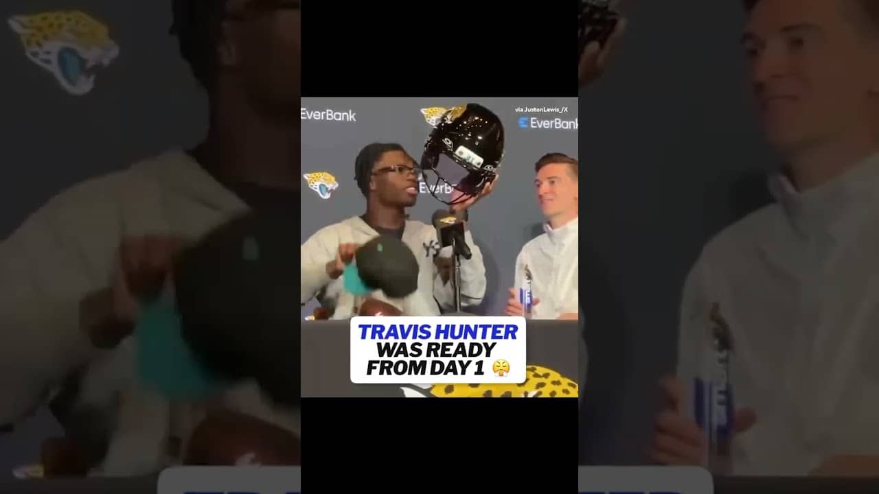 Travis Hunter was ready to roll the moment he got to Jacksonville #nfl #duuuval