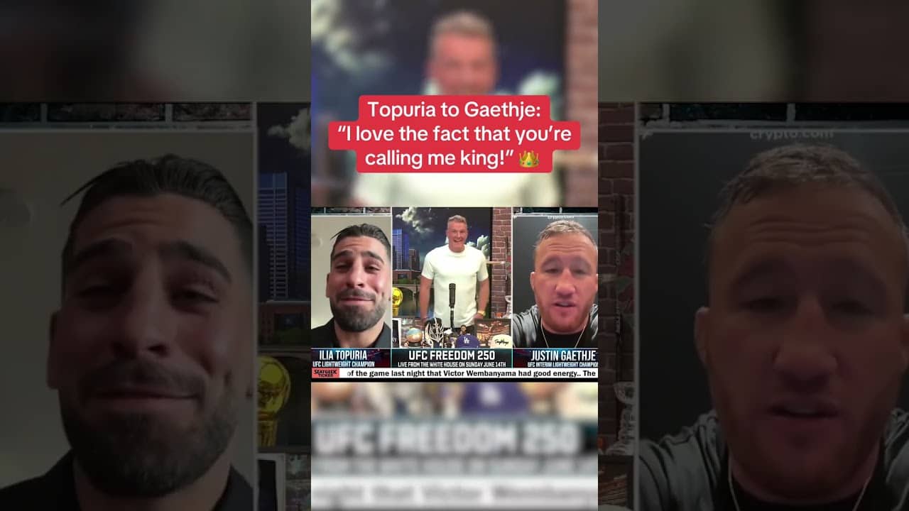 Ilia Topuria and Justin Gaethje went at it 😳 (via patmcafeeshowofficial/TT)