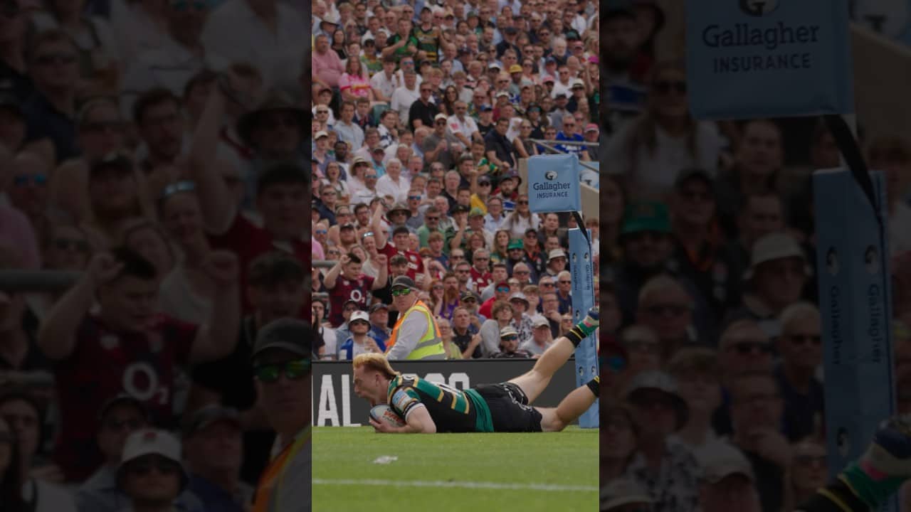 George Hendy sealing the PREM Rugby title for Northampton Saints! 💥 | @PREM-Rugby | #PREMRugby