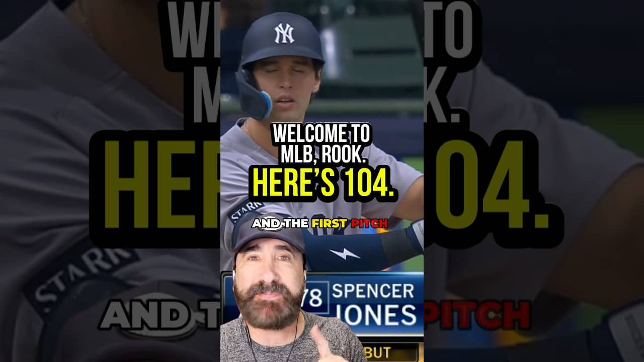 Welcome to the Big Leagues, Rook!  Jacob Misiorowski’s rude welcome for Spencer Jones 🤣 #mlb