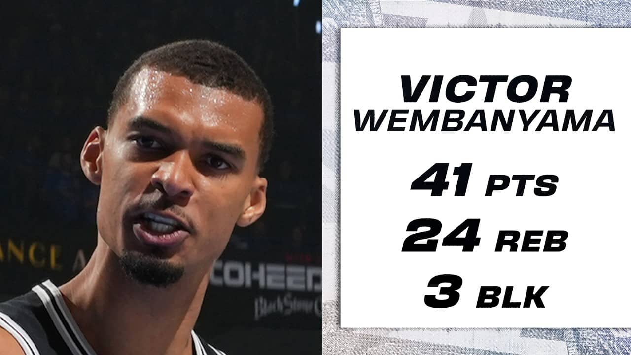 WEMBY DROPS 41 PTS IN SPURS DOUBLE OVERTIME WIN OVER THUNDER