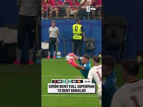 WHAT A PLAY by Spain goalkeeper Unai Simón to deny Portugal 🔥