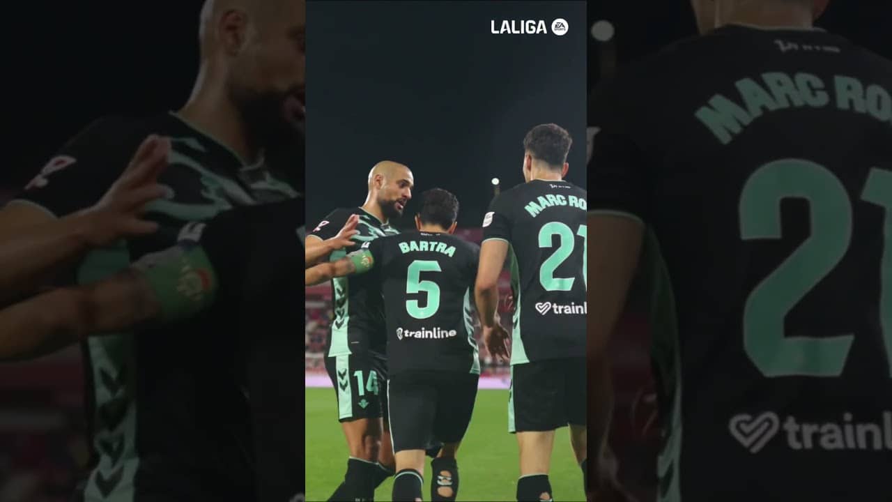 Marc Roca marca el primero en Montilivi 💚💚 #laligahighlights