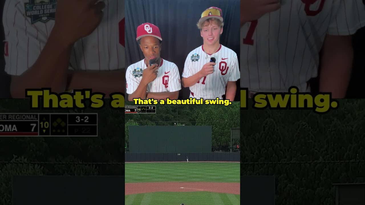 Oklahoma baseball reacts to Dayton Tockey's walk-off vs. Georgia Tech in regionals 💥 #shorts