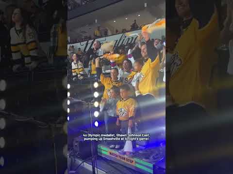 Shawn Johnson East in the house tonight!! 🥇 #predsnhl #olympics #shawnjohnson