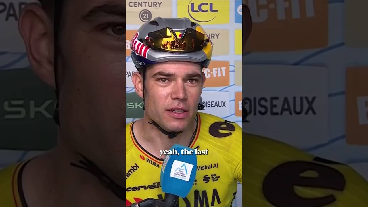 Wout Van Aert reacts to grabbing his 53rd career stage victory 👀