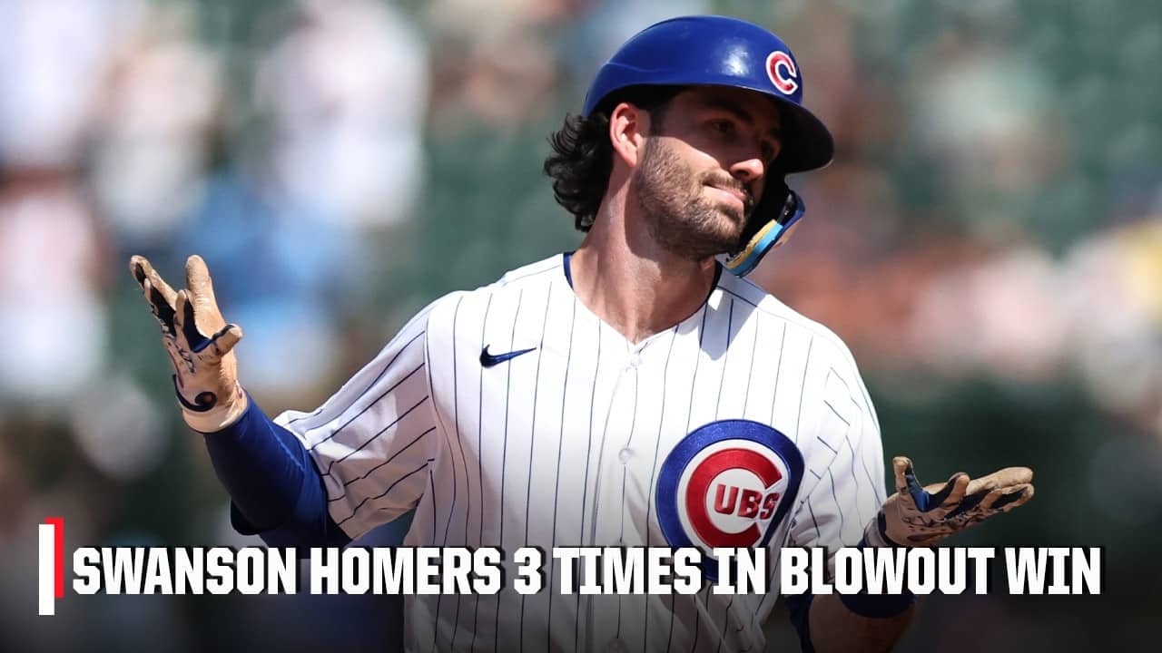 Dansby Swanson slugs 3 HRs, 8 RBI in Cubs’ 23-3 win over Padres | ESPN MLB