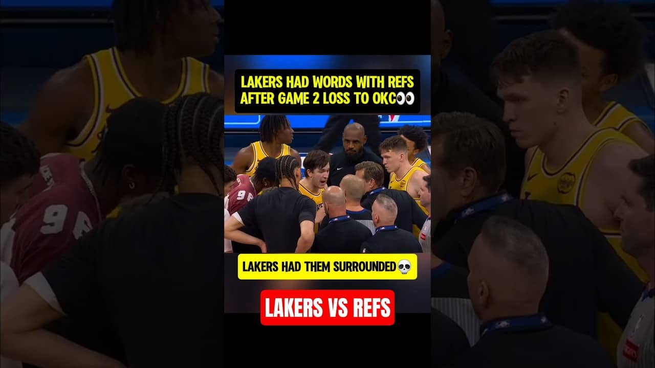 Lakers SURROUND REFS after OKC game😳