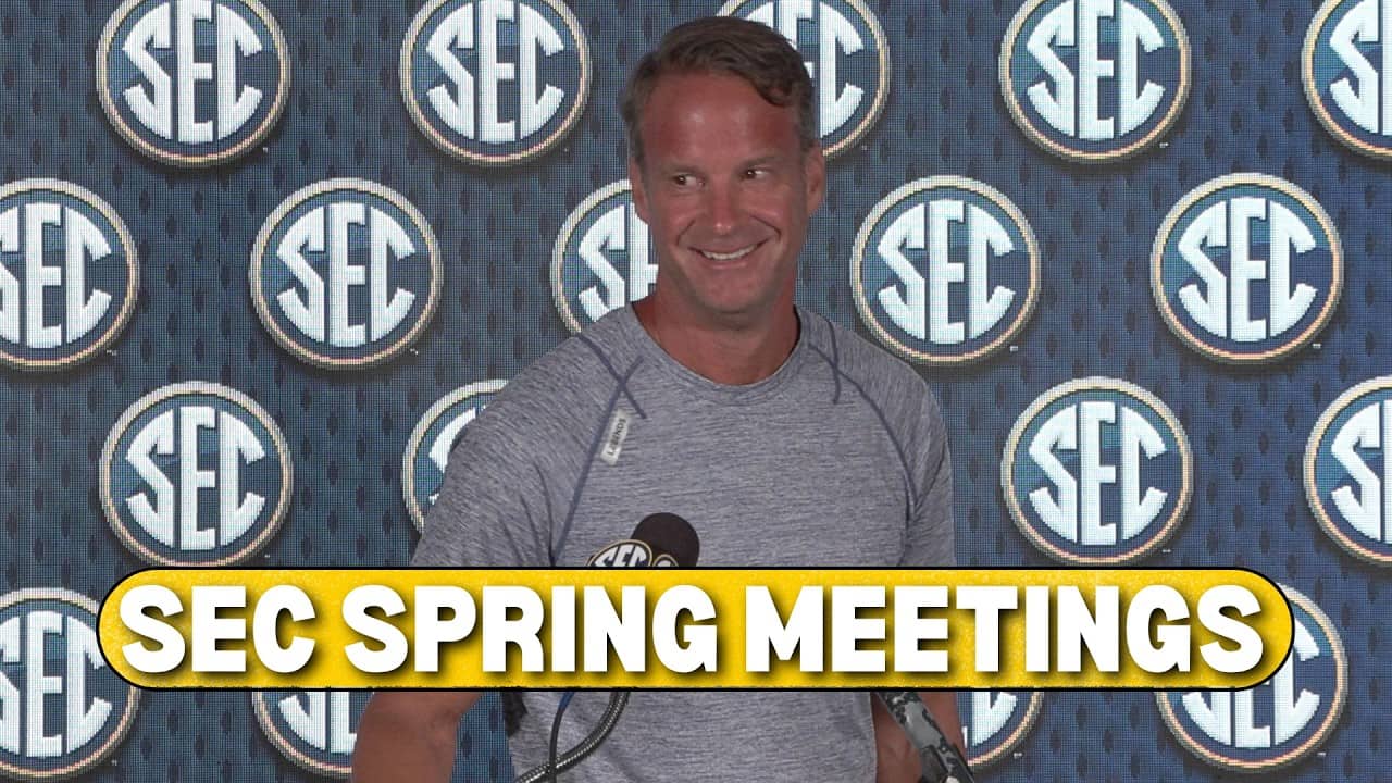 Lane Kiffin SEC Spring Meetings 2026 LSU Football Coach