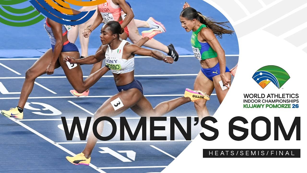 Full Women's 60m Heats + Semis + Final  | World Indoor Championships Kujawy Pomorze 26