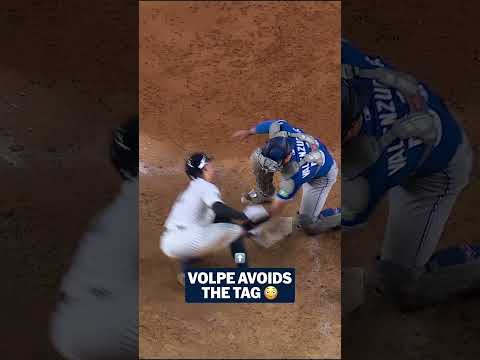 Anthony Volpe gets around the catcher with an amazing slide 🤯