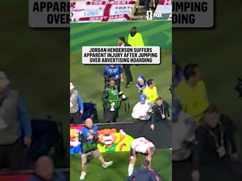 Jordan Henderson with apparent injury during postgame celebrations