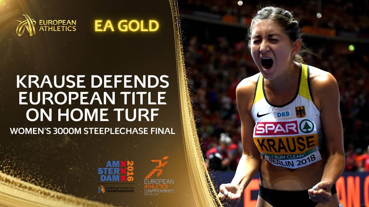 Krause Defends European Title On Home Turf! 🇩🇪 Women's 3000m Steeplechase | 2016 & 2018 Euro Champs