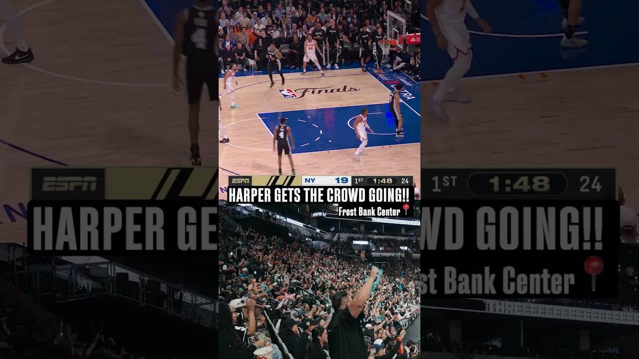 Our Spurs Fam back home in SA were loving that Dylan dunk 👏 #spurs #playoffs #nbafinals #dylanharper