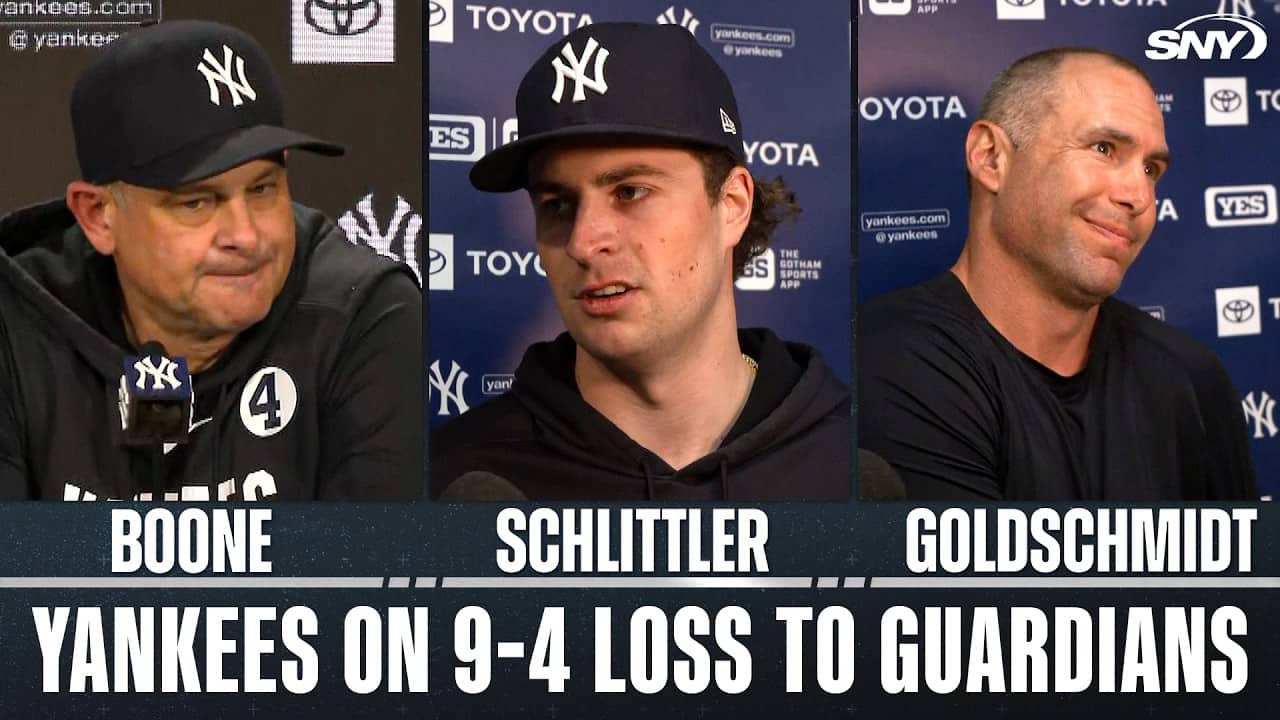 Aaron Boone, Cam Schlittler and Paul Goldschmidt on 9-4 loss to Guardians