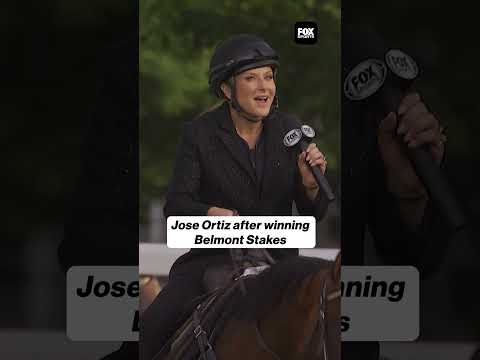 Jockey Jose Oritz gets another Belmont Stakes Win 🏆 #horseracing #belmont