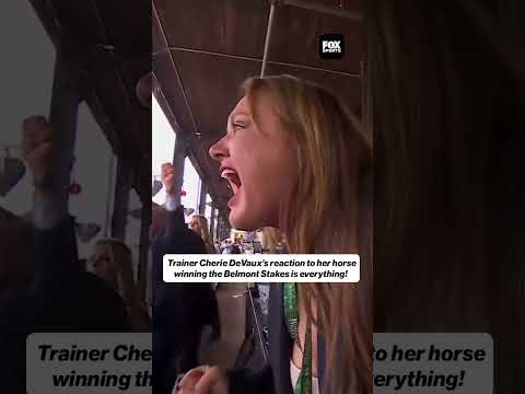 Golden Tempo's Trainer Cherie DeVaux had a classic reaction the Belmont Stakes Win!