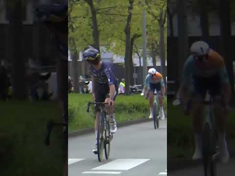 Where is he off to? 😅 Marco Frigo making his own route in Amstel Gold Race.