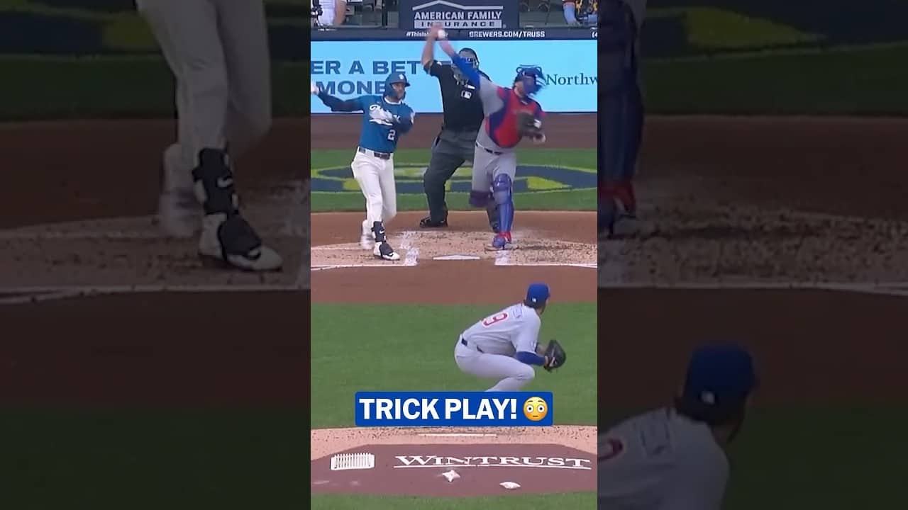 Dansby Swanson acted like the ball went into the outfield, and it got Jackson Chourio! 😱