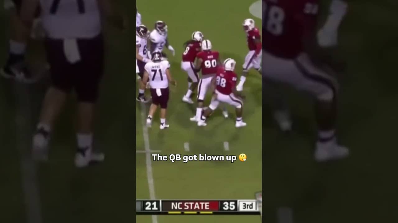 He didn't see him coming 😱 #ncstate #accfootball #collegefootball