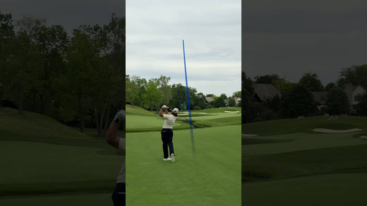 Tommy Fleetwood taking the aggressive route into the par-5 5th at Muirfield Village. #TeamTaylorMade