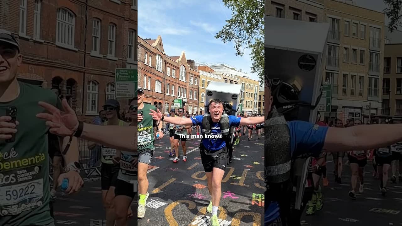 He ran a marathon with a fridge on his back