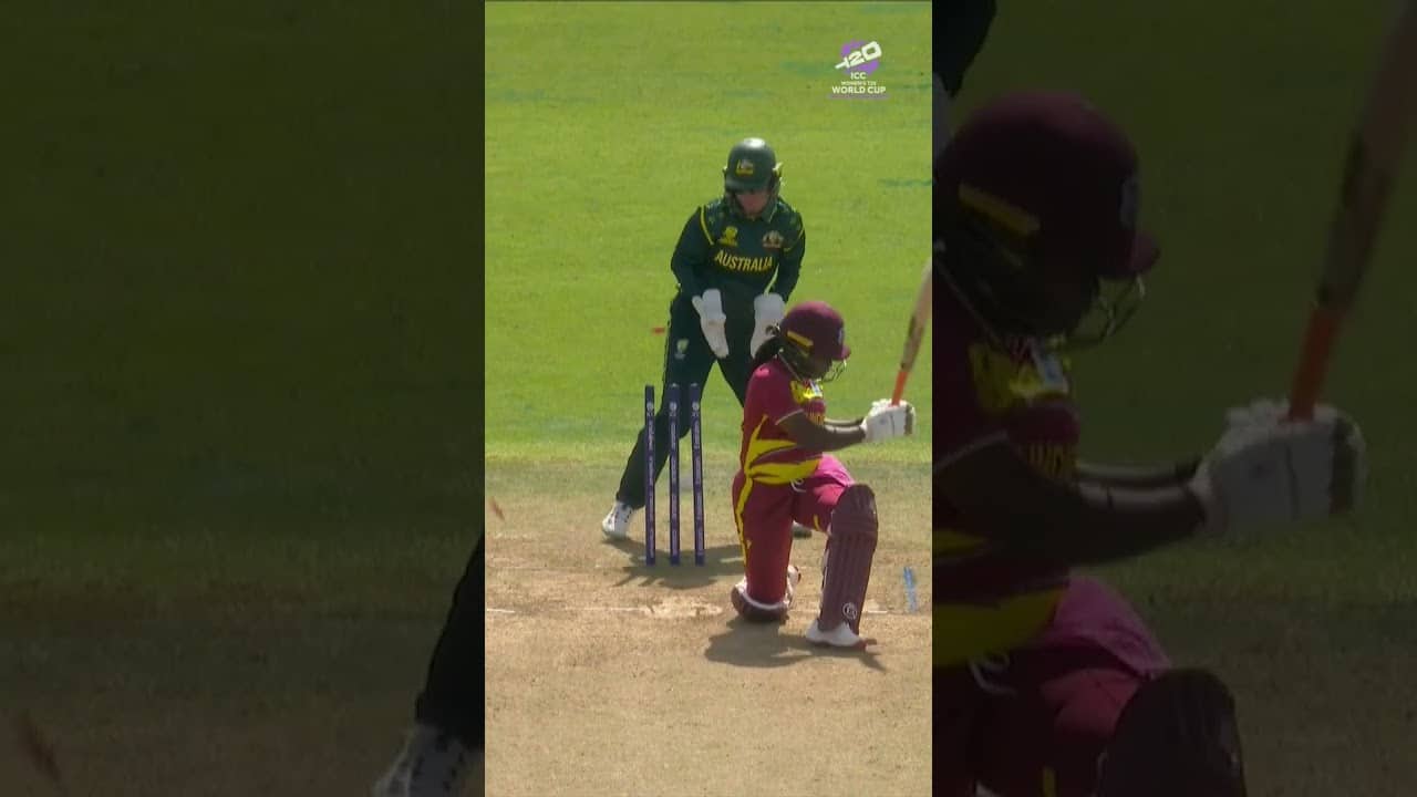 Skipper's magic in the air as Sophie Molineux knocks over Aaliyah Alleyne 🪄 #T20WorldCup