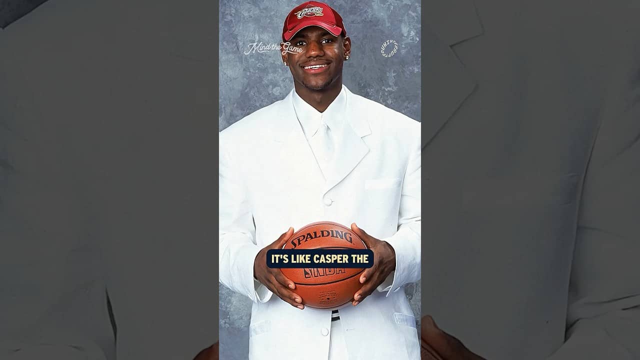 23 years later, LeBron regrets rocking the all-white suit.Tap into the new episode. Link in bio.