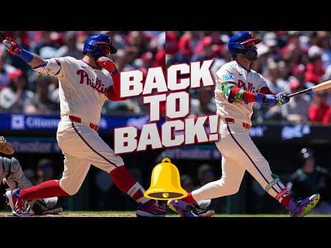 RING THE BELL! 🔔 Kyle Schwarber and Bryce Harper hit BACK-TO-BACK HRs in the 3rd! | MLB Highlights