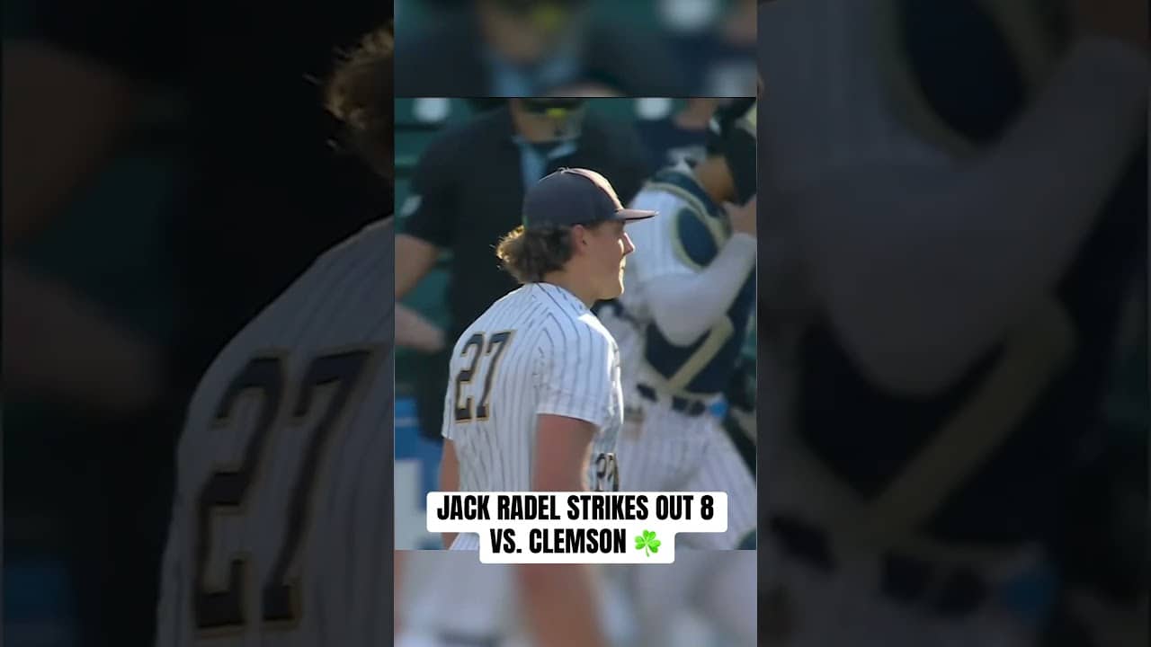 Jack Radel was dialed in vs. Clemson in the first round of the ACC Tournament🔥 #baseball #notredame