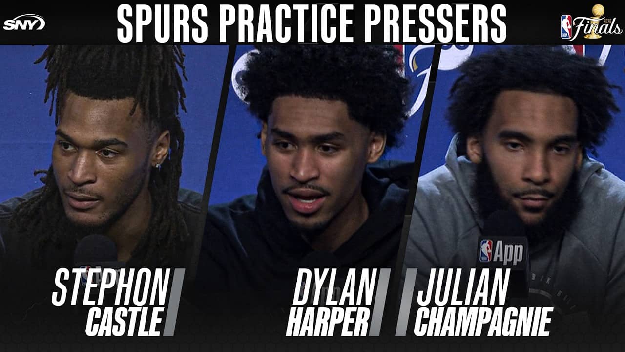 Stephon Castle, Dylan Harper, and Julian Champagnie on Spurs' mindset heading into Game 2 vs. Knicks