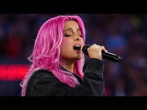 Multi-platinum artist Bebe Rexha sings United States National Anthem before World Series Game 2! 🇺🇸