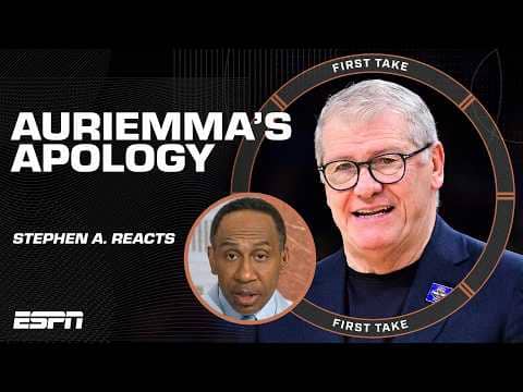 WEAK! 📢 Stephen A. SOUNDS OFF on Geno Auriemma's apology to Dawn Staley | First Take