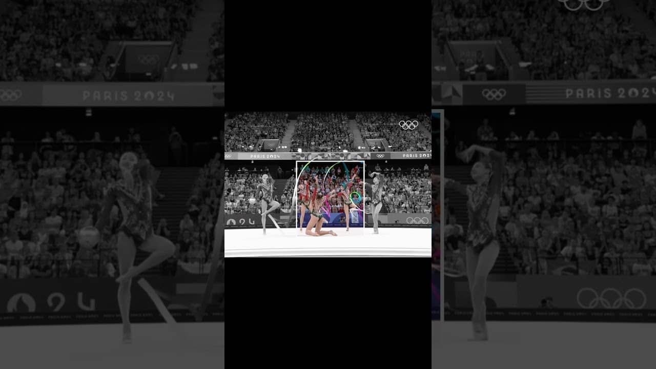 A stunning frame of rhythmic gymnastics from #Paris2024 ✨#Olympics #RhythmicGymnastics