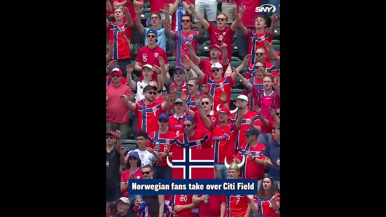 Norwegian fans in town for the World Cup take over Citi Field!