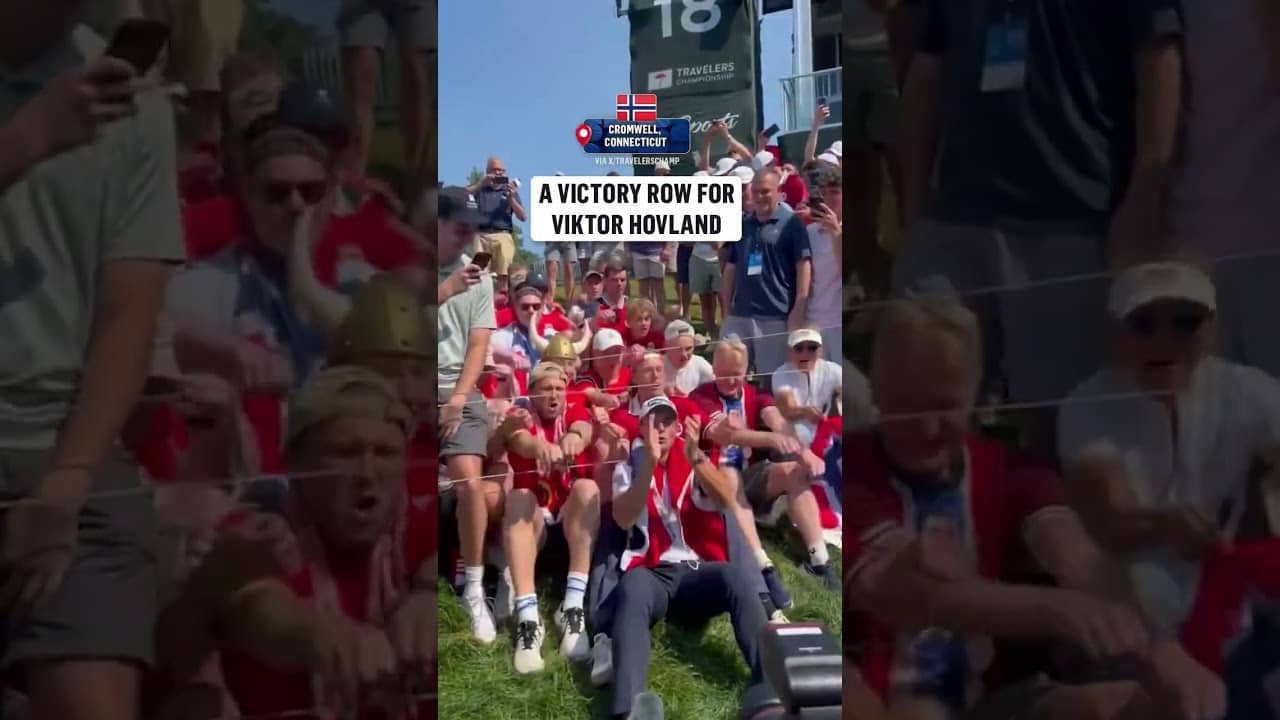 Viktor Hovland and Norways fans brought out the Viking Row post-victory