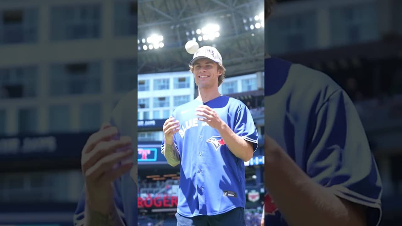 First Pick. First Pitch. Gavin McKenna throws the First Pitch at the Blue Jays game @RogersCanada