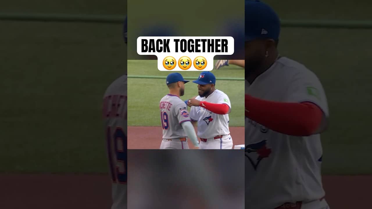 Bo Bichette and Vladimir Guerrero Jr. reunite in Toronto 🤝 #MLB #Toronto #BlueJays #Mets