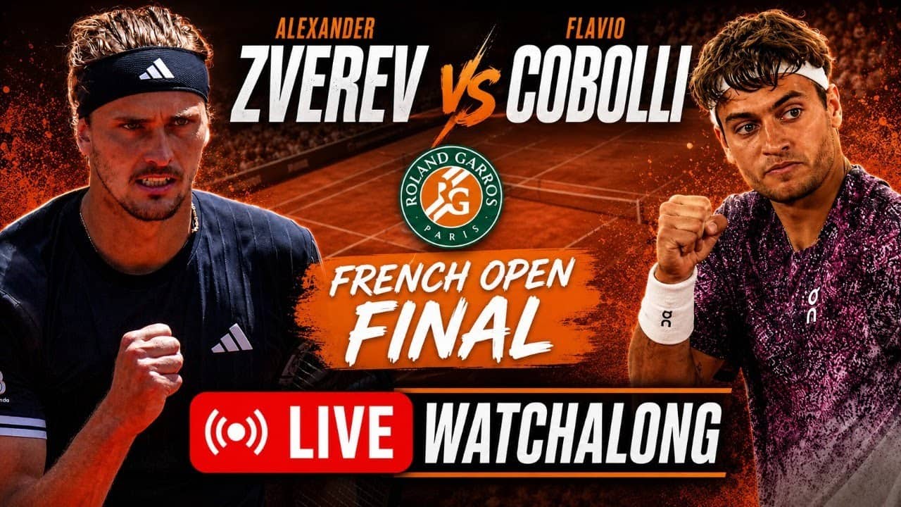 Alexander Zverev vs Flavio Cobolli | French Open Final | Roland Garros 2026 | LIVE TENNIS WATCHALONG