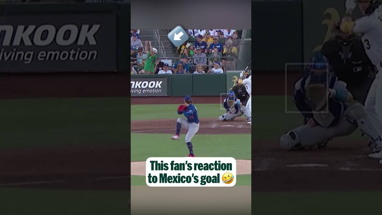 This fan was going wild at the Dodgers/Athletics game after Mexico scored in the World Cup 🤣