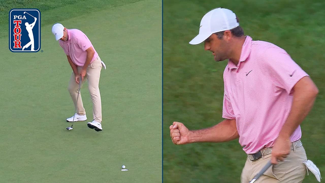 Scottie Scheffler comes up CLUTCH on 72nd hole to force playoff with Viktor Hovland! | Travelers
