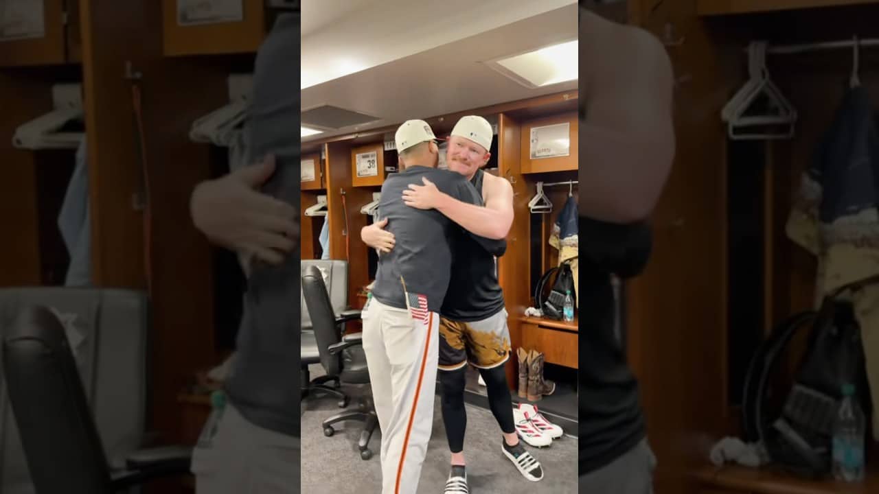 Inside the clubhouse for Logan Webb and Luis Arraez’s All-Star announcement 🌟