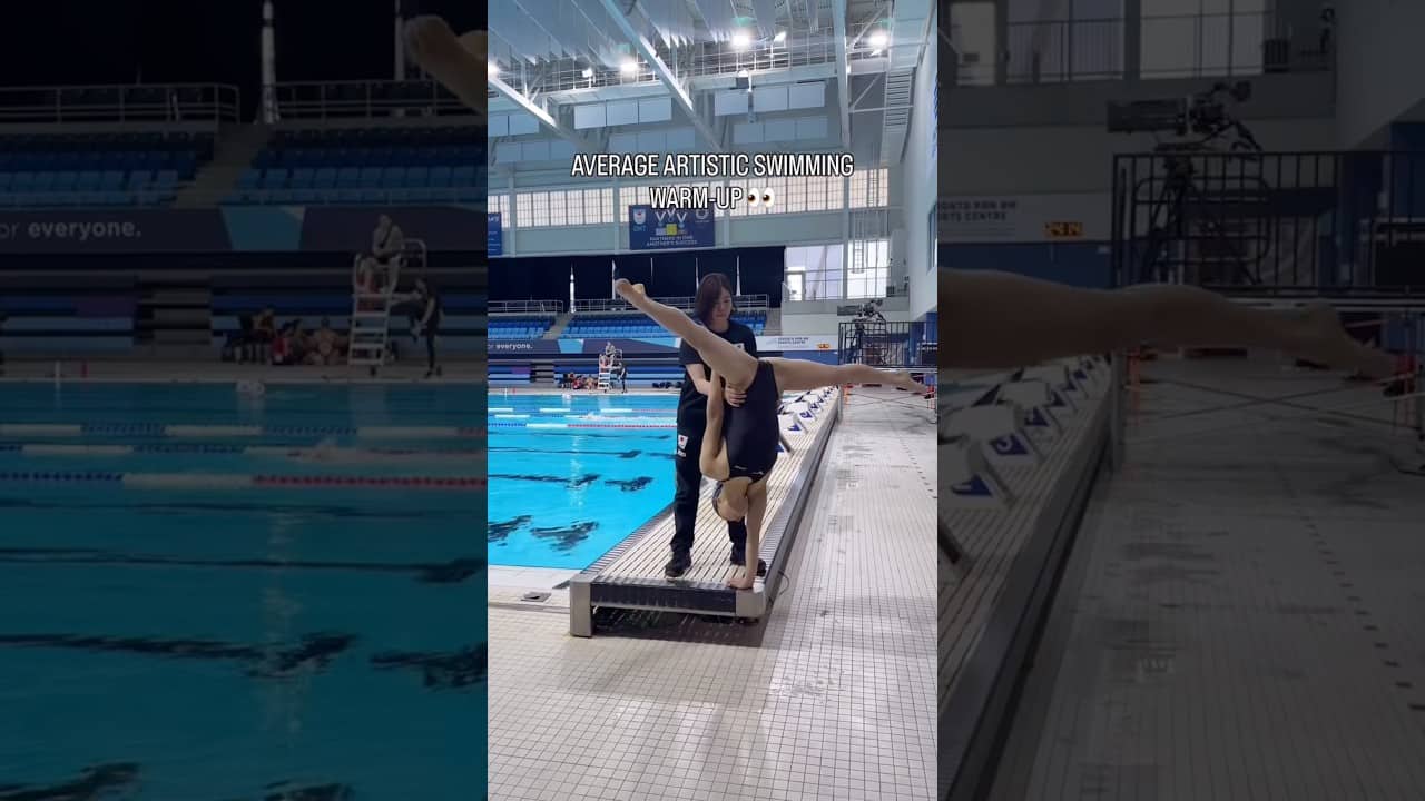 Just your normal Artistic Swimming warmup 🤸‍♀️ #artisticswimming #warmup #routine #stretching