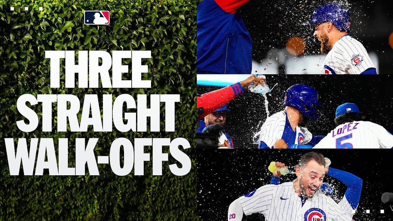 The Chicago Cubs have walked it off in THREE STRAIGHT GAMES! 😤 (Now winners of 8 in a row! 🐻)